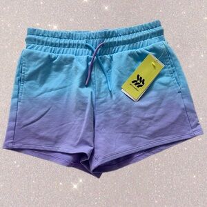 All in Motion Kids Blue and Purple Gradient Shorts.